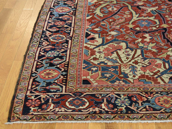 8'6" x 11'7" Vintage Hand Knotted Red Wool Rectangle Oriental Rug - MOA10237427