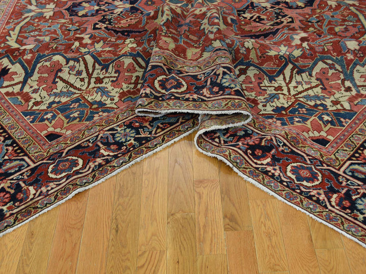 8'6" x 11'7" Vintage Hand Knotted Red Wool Rectangle Oriental Rug - MOA10237427