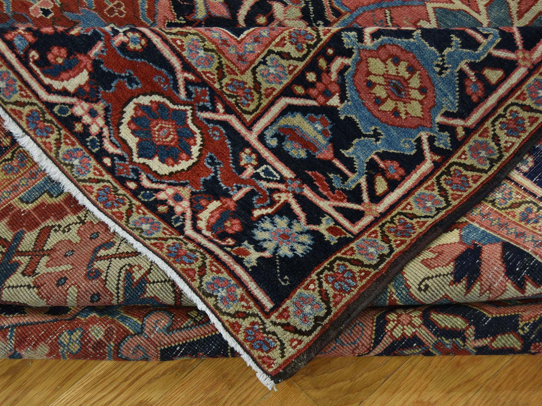 8'6" x 11'7" Vintage Hand Knotted Red Wool Rectangle Oriental Rug - MOA10237427