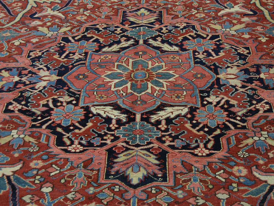 8'6" x 11'7" Vintage Hand Knotted Red Wool Rectangle Oriental Rug - MOA10237427