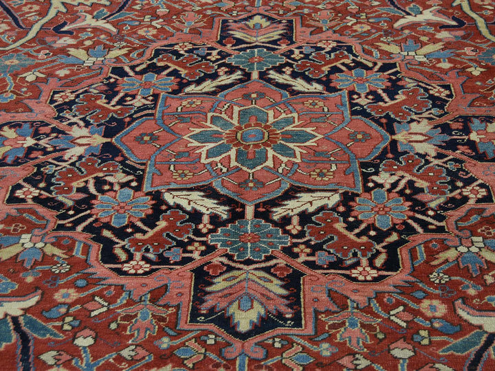 8'6" x 11'7" Vintage Hand Knotted Red Wool Rectangle Oriental Rug - MOA10237427