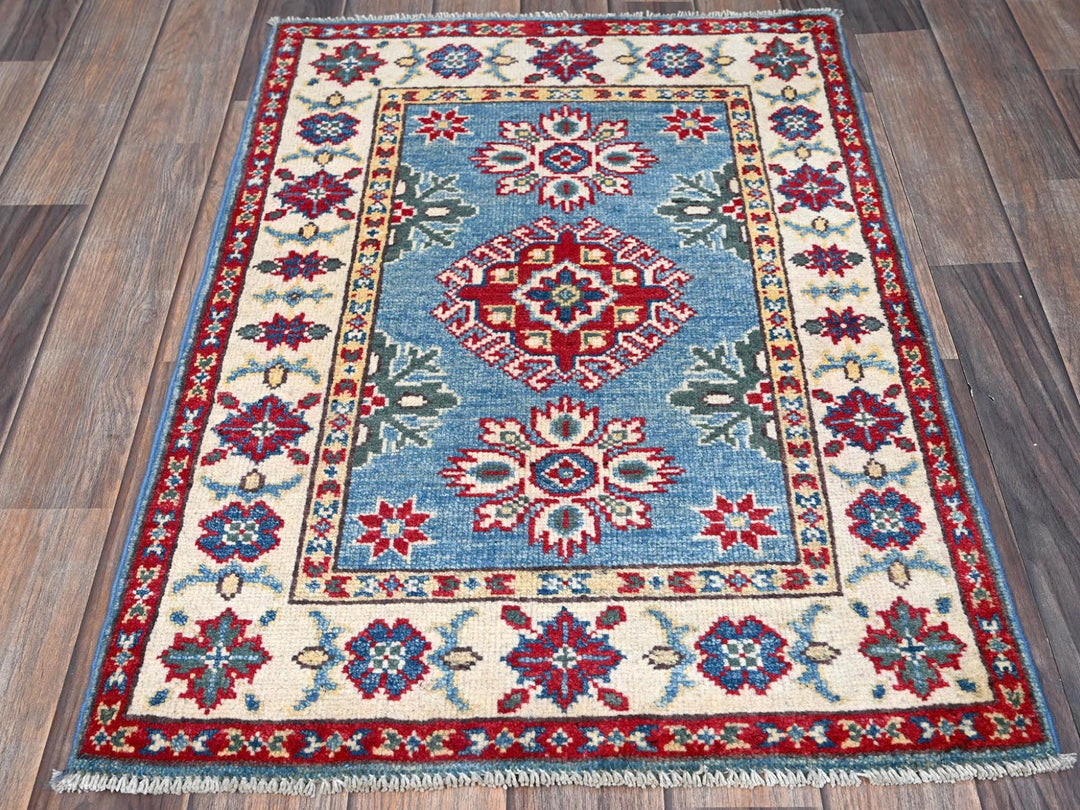 2'0" x 3'0" New Hand Knotted Blue Wool Rectangle Oriental Rug - MOA102375