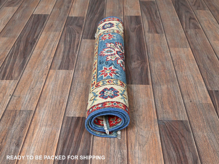 2'0" x 3'0" New Hand Knotted Blue Wool Rectangle Oriental Rug - MOA102375