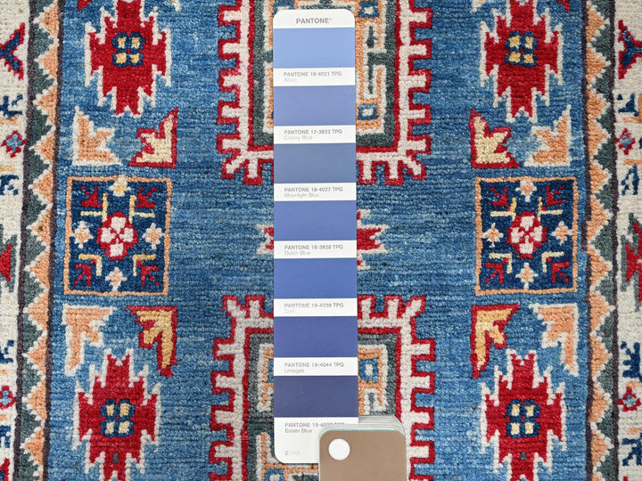 2'0" x 2'11" New Hand Knotted Blue Wool Rectangle Oriental Rug - MOA102376