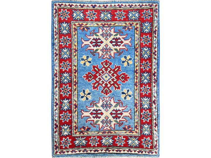2'1" x 2'11" New Hand Knotted Blue Wool Rectangle Oriental Rug - MOA102379