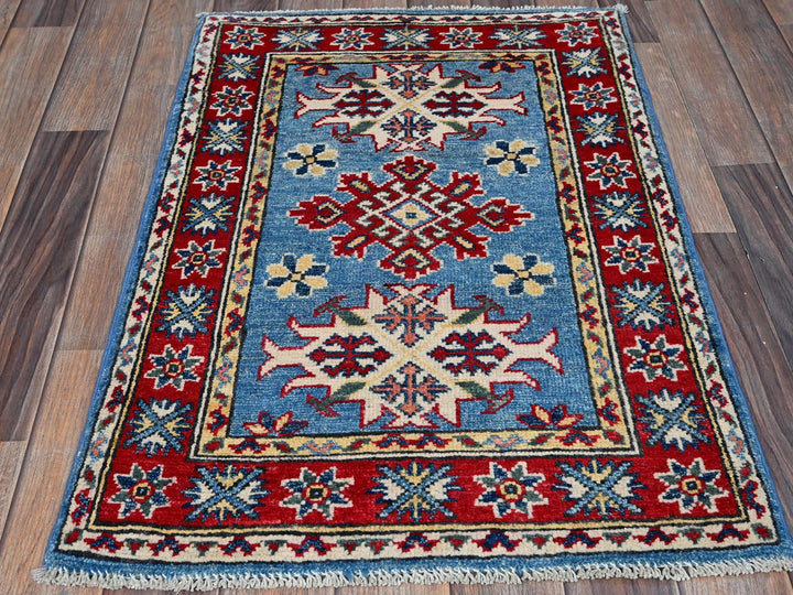 2'1" x 2'11" New Hand Knotted Blue Wool Rectangle Oriental Rug - MOA102379