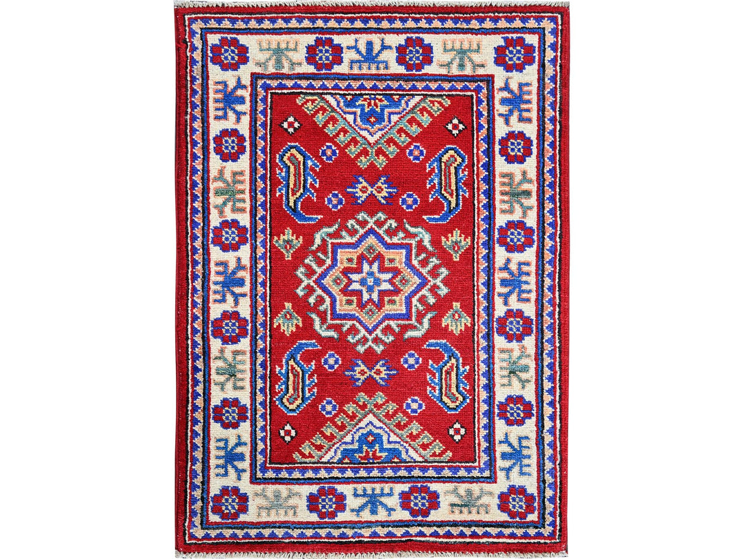 2'0" x 2'11" New Hand Knotted Red Wool Rectangle Oriental Rug - MOA102382
