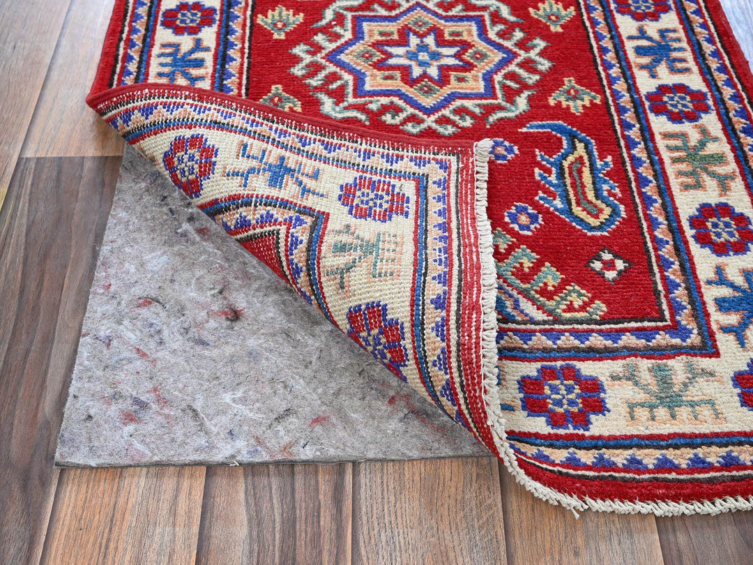 2'0" x 2'11" New Hand Knotted Red Wool Rectangle Oriental Rug - MOA102382