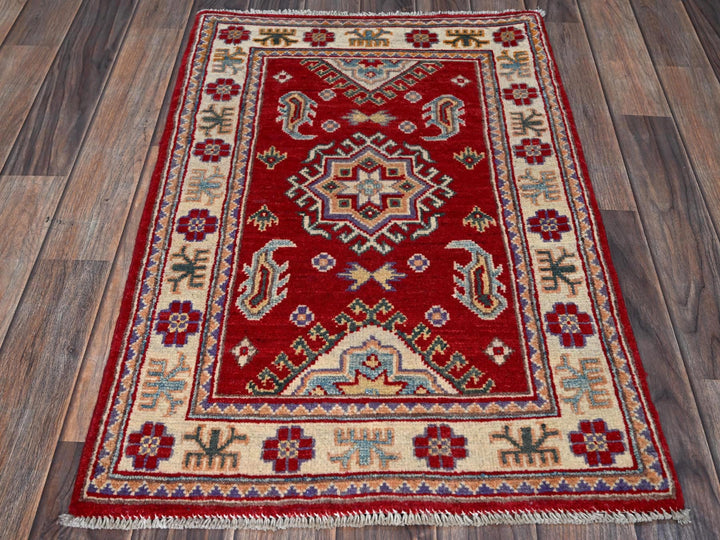 2'0" x 3'0" New Hand Knotted Red Wool Rectangle Oriental Rug - MOA102383
