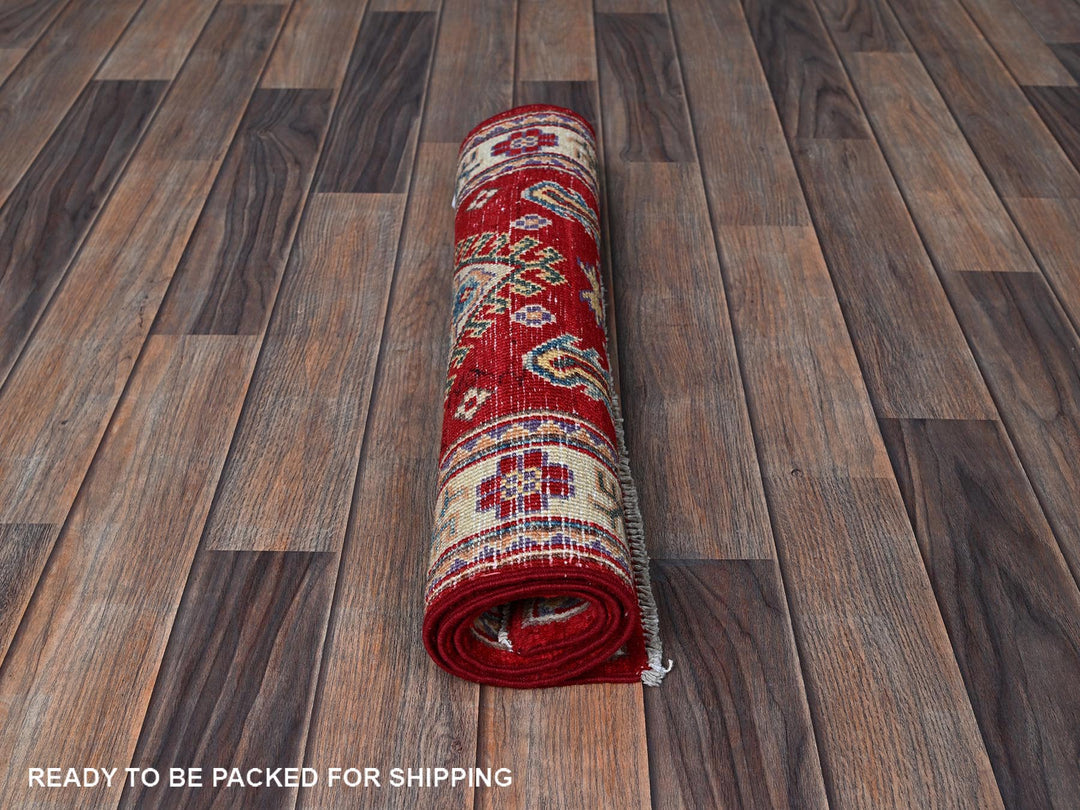 2'0" x 3'0" New Hand Knotted Red Wool Rectangle Oriental Rug - MOA102383