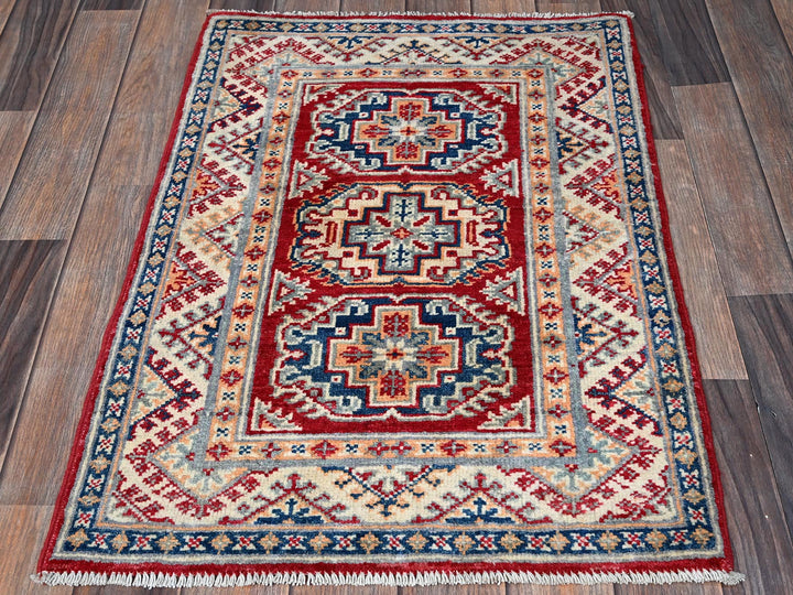 2'0" x 3'0" New Hand Knotted Red Wool Rectangle Oriental Rug - MOA102384