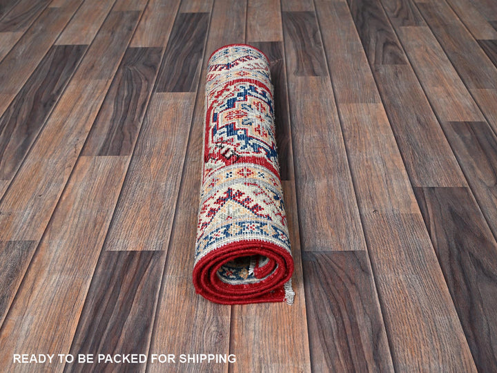 2'0" x 3'0" New Hand Knotted Red Wool Rectangle Oriental Rug - MOA102384