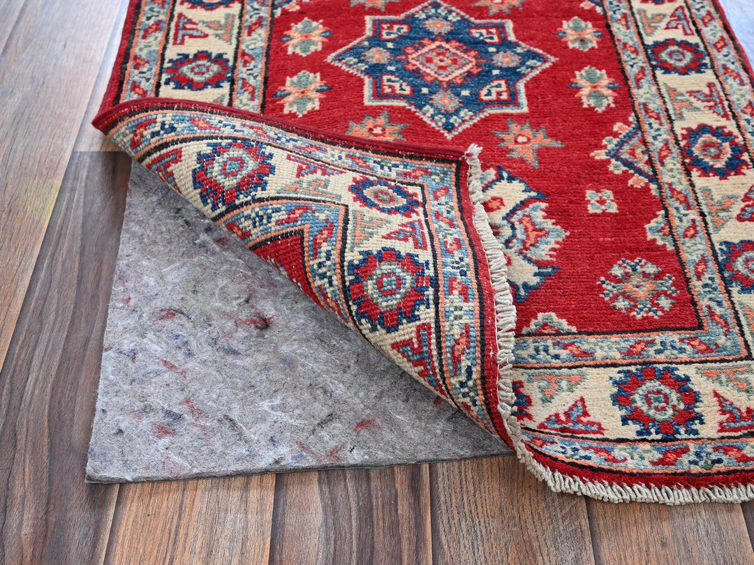 1'11" x 3'0" New Hand Knotted Red Wool Rectangle Oriental Rug - MOA102385