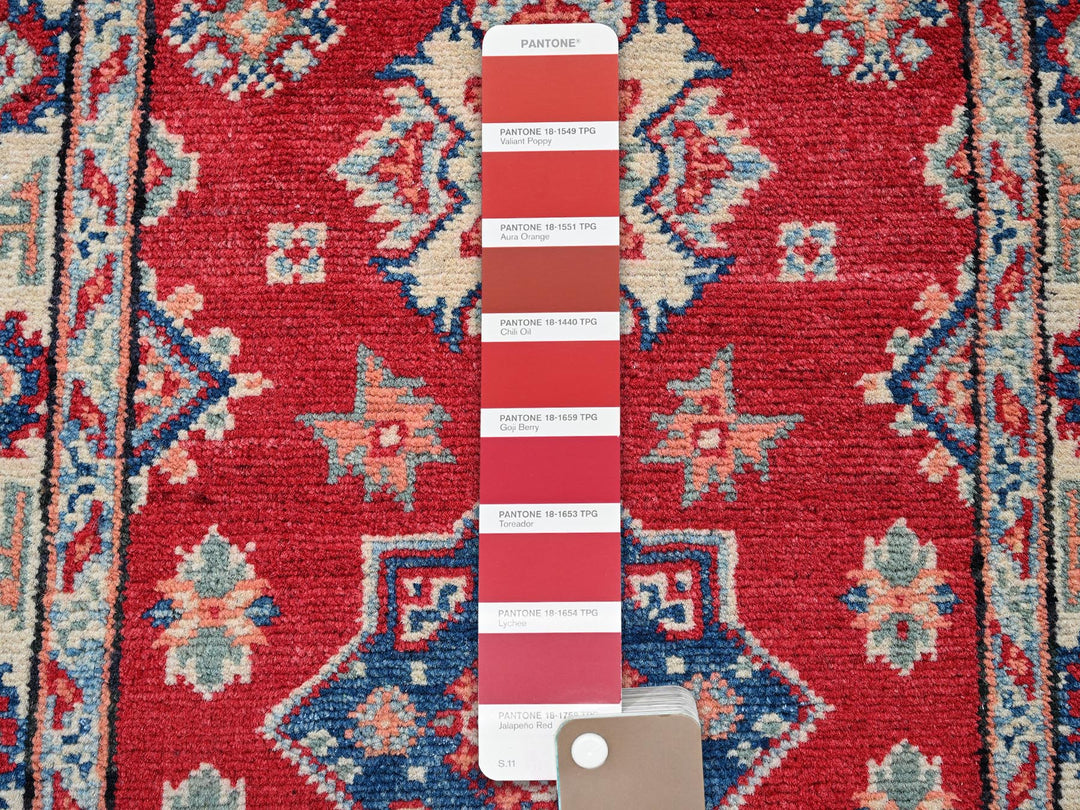 1'11" x 3'0" New Hand Knotted Red Wool Rectangle Oriental Rug - MOA102385