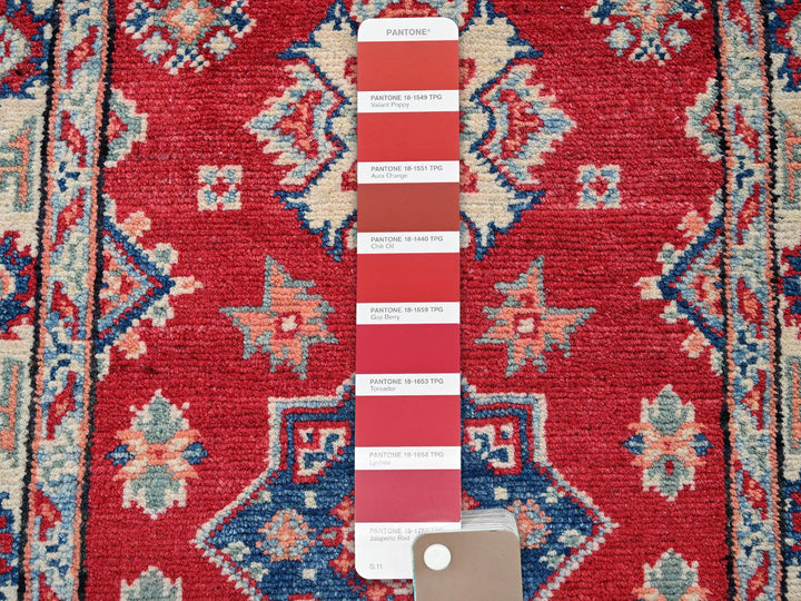 1'11" x 3'0" New Hand Knotted Red Wool Rectangle Oriental Rug - MOA102385