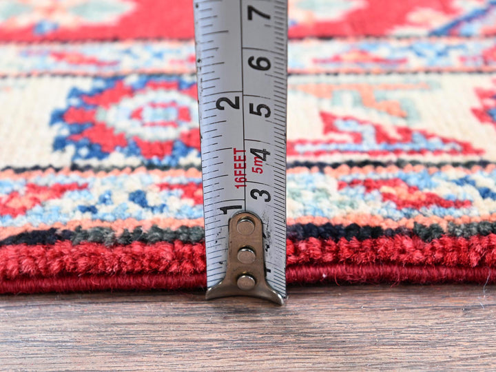 1'11" x 3'0" New Hand Knotted Red Wool Rectangle Oriental Rug - MOA102385