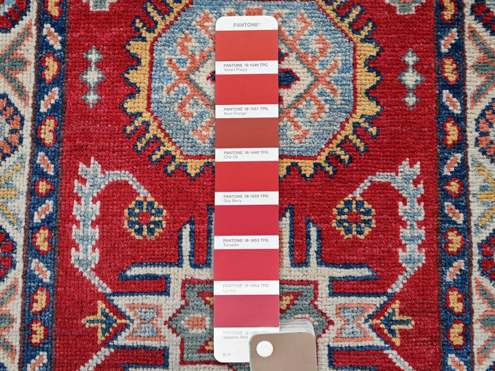 2'1" x 3'1" New Hand Knotted Red Wool Rectangle Oriental Rug - MOA102386