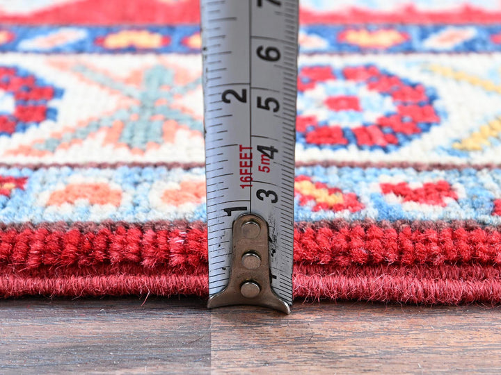 2'1" x 3'1" New Hand Knotted Red Wool Rectangle Oriental Rug - MOA102386