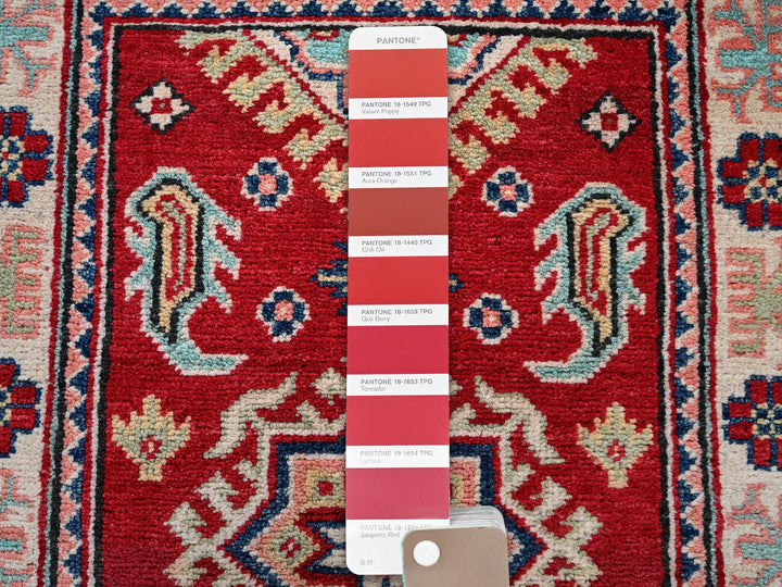 2'1" x 3'0" New Hand Knotted Red Wool Rectangle Oriental Rug - MOA102387