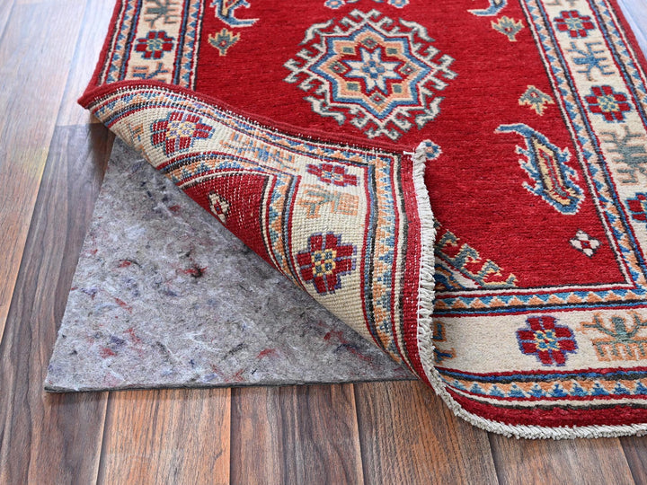 2'1" x 3'1" New Hand Knotted Red Wool Rectangle Oriental Rug - MOA102388