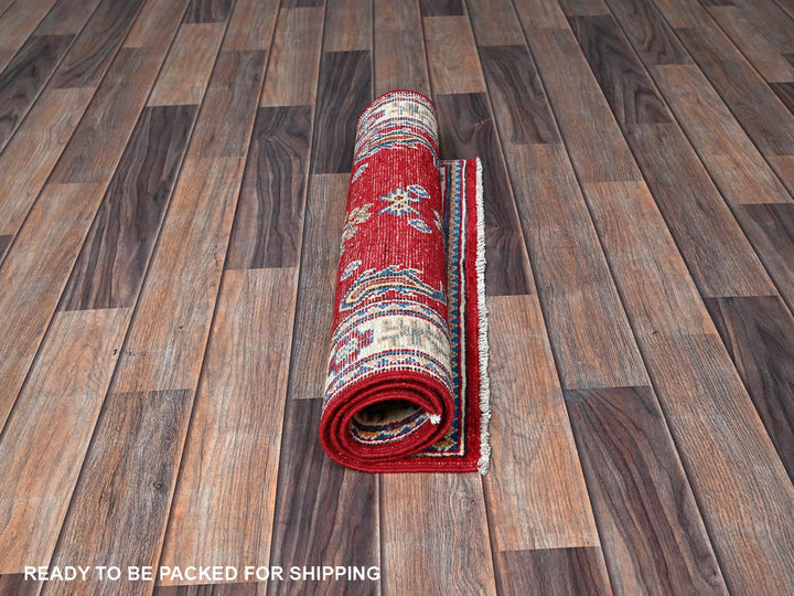 2'1" x 3'1" New Hand Knotted Red Wool Rectangle Oriental Rug - MOA102388