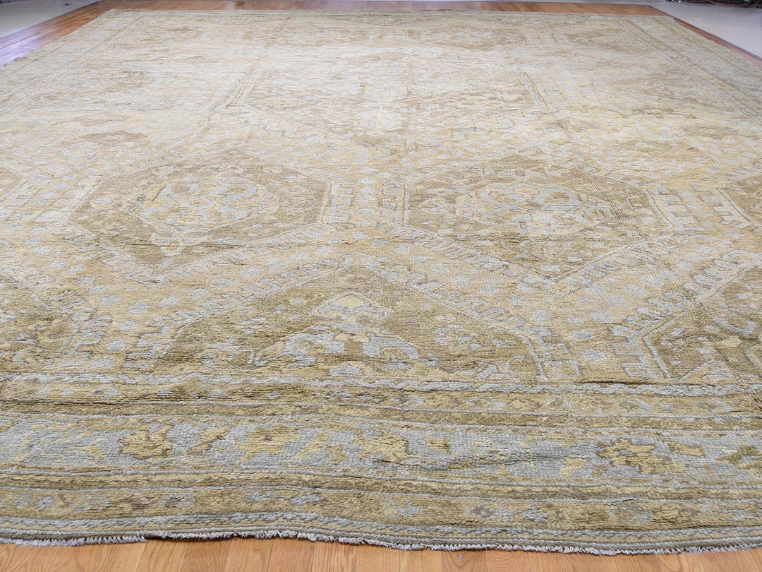 19'2" x 24'7" Vintage Hand Knotted Brown Wool Rectangle Oriental Rug - MOA10239062
