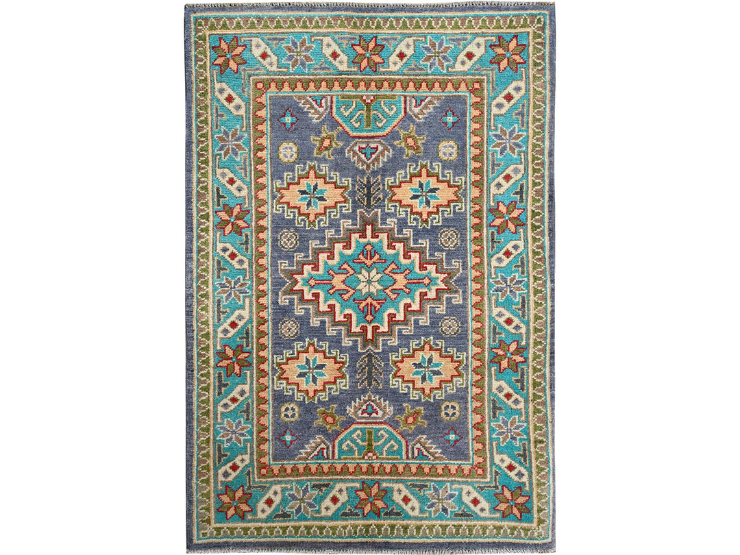 2'8" x 3'11" New Hand Knotted Purple Wool Rectangle Oriental Rug - MOA102395