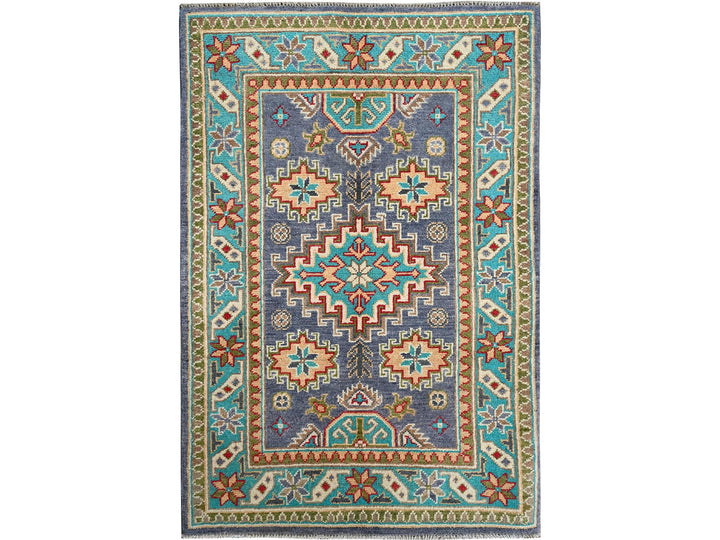 2'8" x 3'11" New Hand Knotted Purple Wool Rectangle Oriental Rug - MOA102395