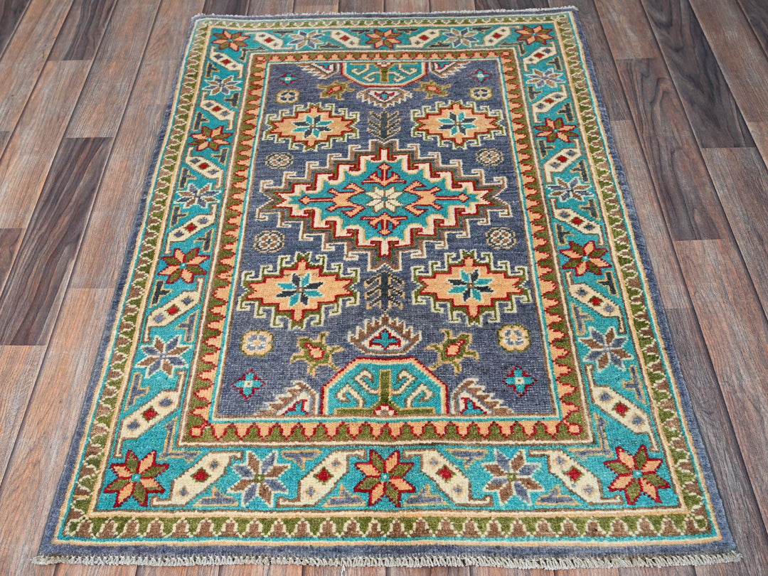 2'8" x 3'11" New Hand Knotted Purple Wool Rectangle Oriental Rug - MOA102395