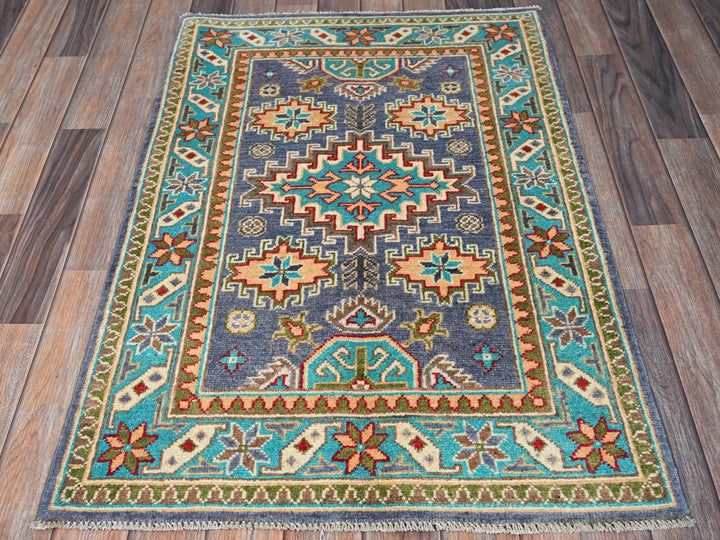 2'8" x 3'11" New Hand Knotted Purple Wool Rectangle Oriental Rug - MOA102395