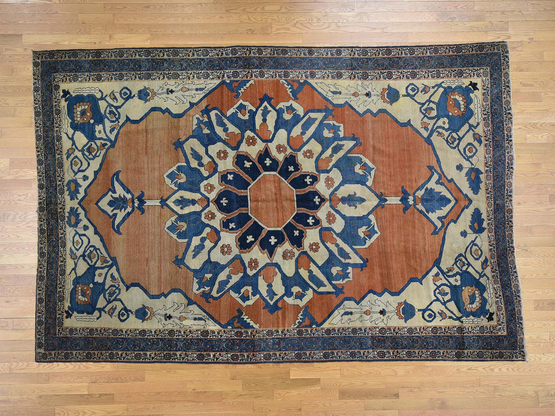 8'4" x 12'6" Vintage Hand Knotted Red Wool Rectangle Oriental Rug - MOA10239751