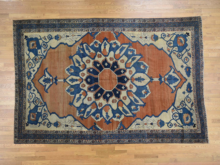8'4" x 12'6" Vintage Hand Knotted Red Wool Rectangle Oriental Rug - MOA10239751