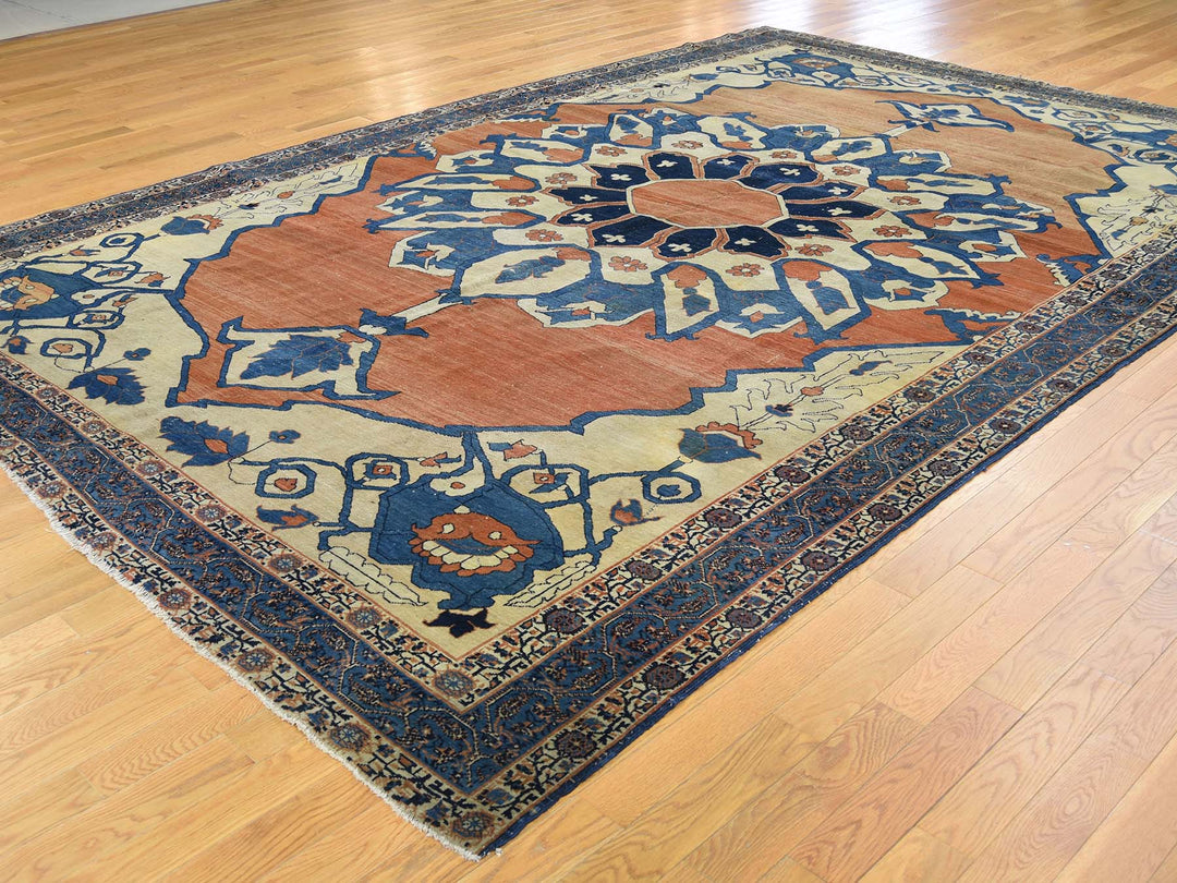 8'4" x 12'6" Vintage Hand Knotted Red Wool Rectangle Oriental Rug - MOA10239751