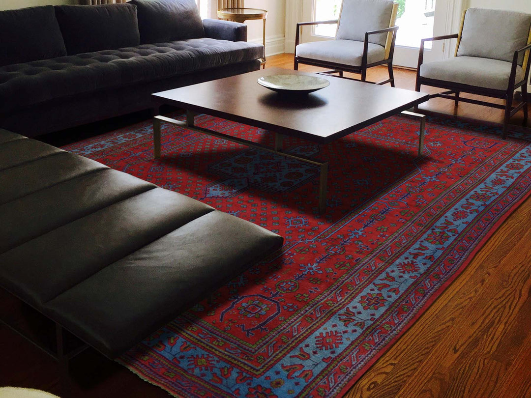 16'8" x 19'1" Vintage Hand Knotted Red Wool Rectangle Oriental Rug - MOA10239765