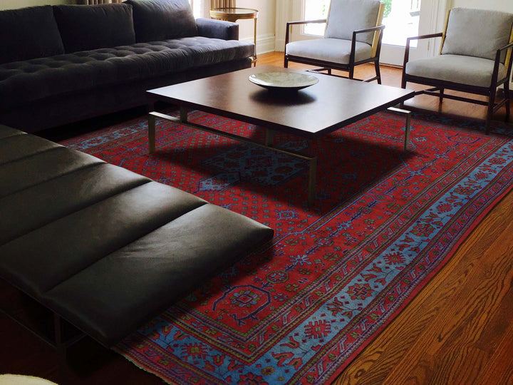 16'8" x 19'1" Vintage Hand Knotted Red Wool Rectangle Oriental Rug - MOA10239765