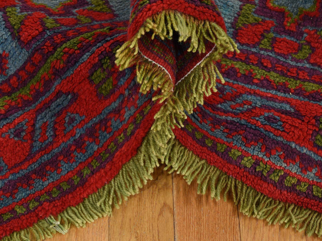 16'8" x 19'1" Vintage Hand Knotted Red Wool Rectangle Oriental Rug - MOA10239765