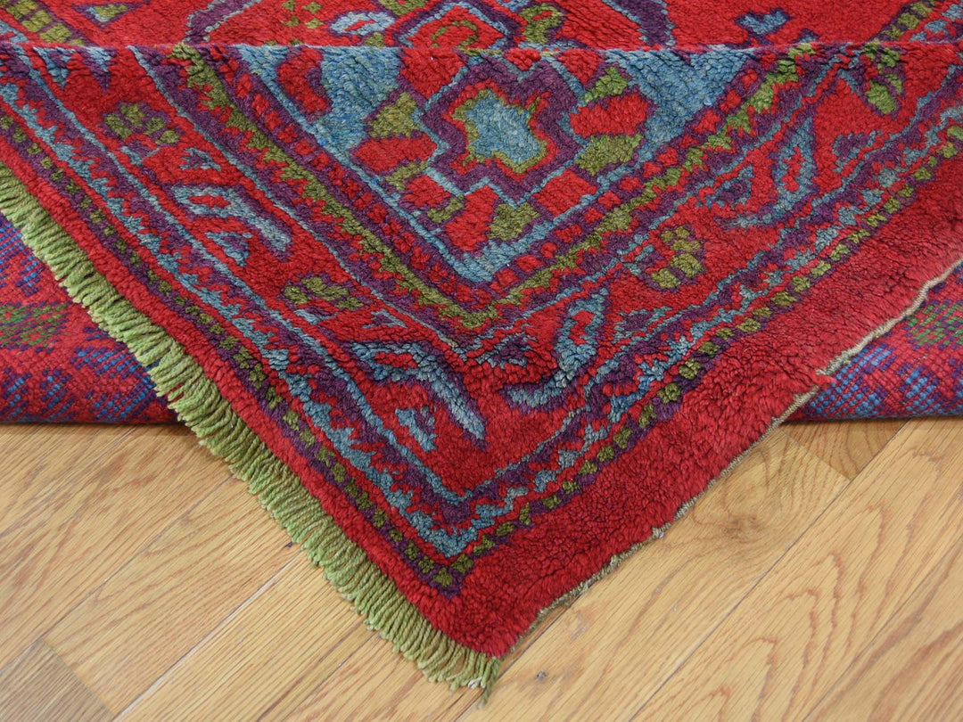 16'8" x 19'1" Vintage Hand Knotted Red Wool Rectangle Oriental Rug - MOA10239765