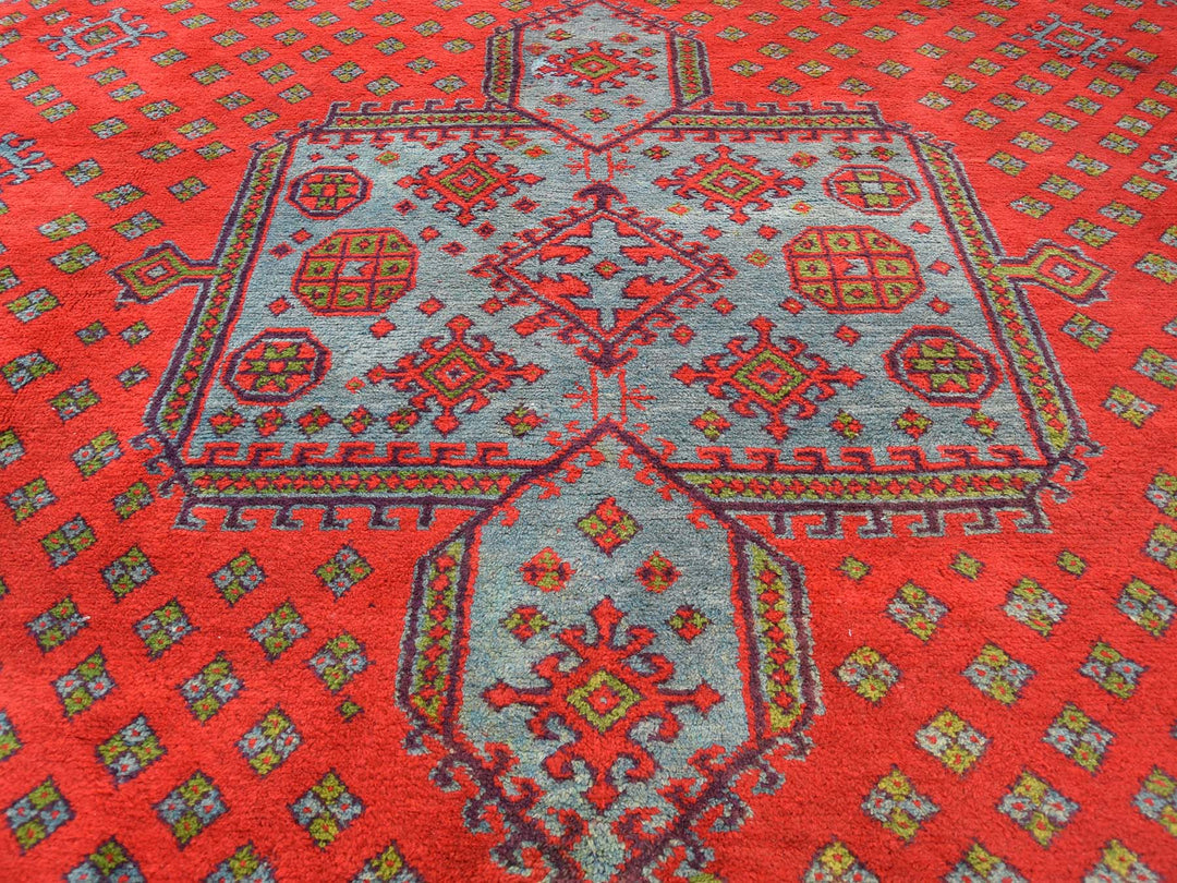 16'8" x 19'1" Vintage Hand Knotted Red Wool Rectangle Oriental Rug - MOA10239765