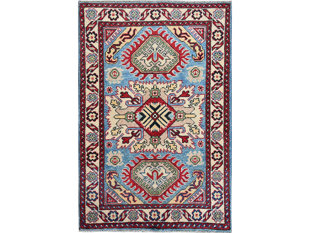2'9" x 3'11" New Hand Knotted Blue Wool Rectangle Oriental Rug - MOA102397