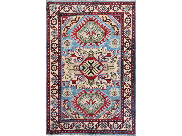 2'9" x 3'11" New Hand Knotted Blue Wool Rectangle Oriental Rug - MOA102397