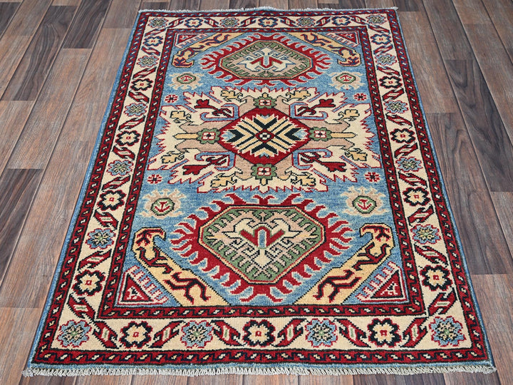2'9" x 3'11" New Hand Knotted Blue Wool Rectangle Oriental Rug - MOA102397