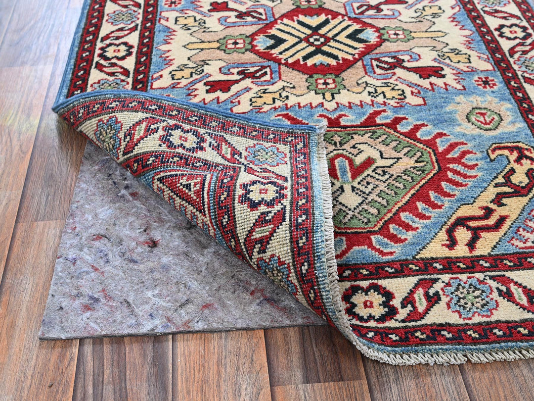 2'9" x 3'11" New Hand Knotted Blue Wool Rectangle Oriental Rug - MOA102397