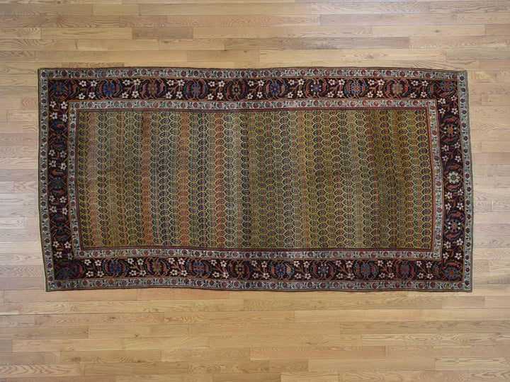 5'1" x 9'10" Vintage Hand Knotted Yellow Wool Runner Oriental Rug - MOA10239843