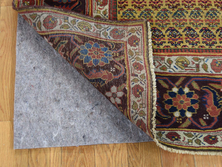5'1" x 9'10" Vintage Hand Knotted Yellow Wool Runner Oriental Rug - MOA10239843