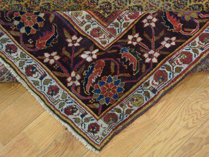 5'1" x 9'10" Vintage Hand Knotted Yellow Wool Runner Oriental Rug - MOA10239843