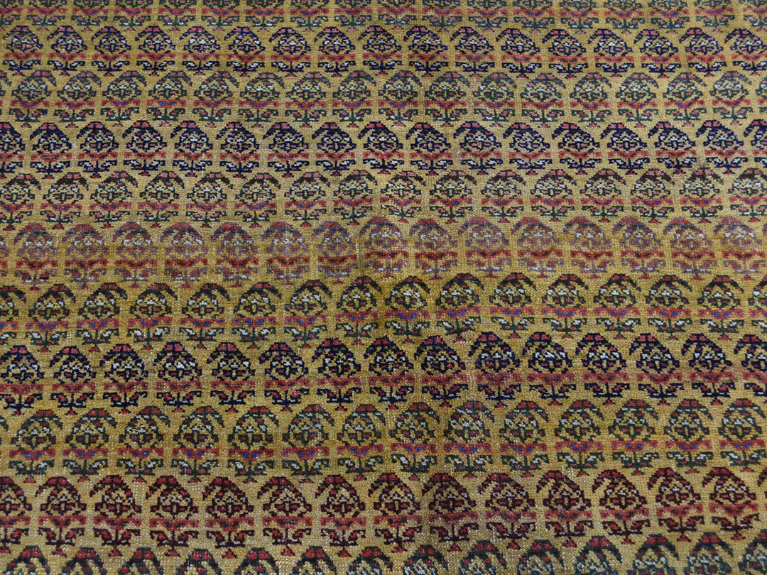 5'1" x 9'10" Vintage Hand Knotted Yellow Wool Runner Oriental Rug - MOA10239843