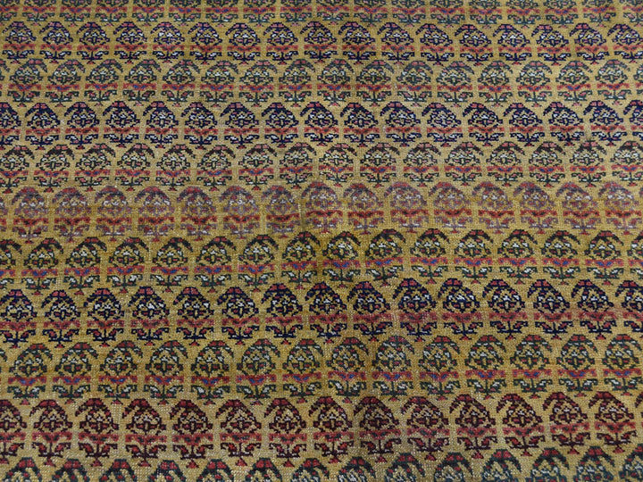 5'1" x 9'10" Vintage Hand Knotted Yellow Wool Runner Oriental Rug - MOA10239843