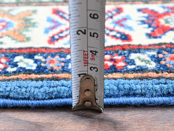 2'9" x 4'1" New Hand Knotted Blue Wool Rectangle Oriental Rug - MOA102399