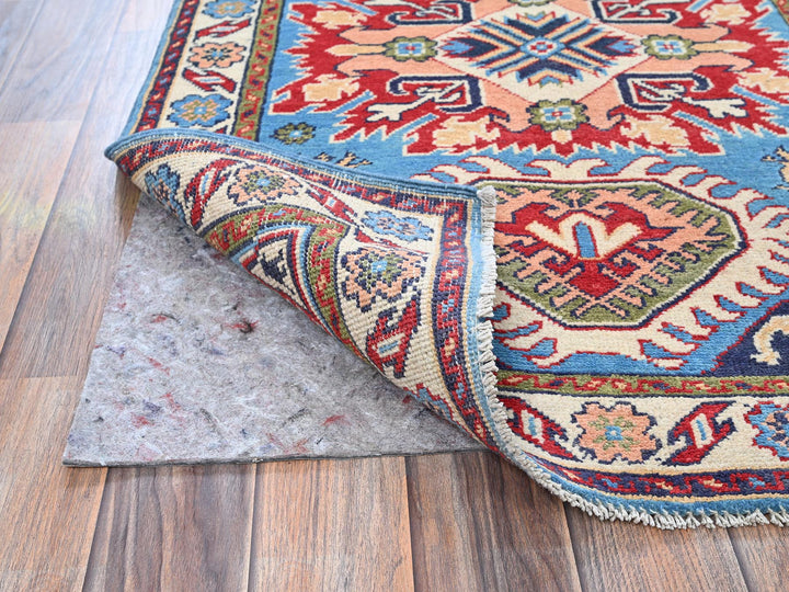 2'8" x 3'11" New Hand Knotted Blue Wool Rectangle Oriental Rug - MOA102400