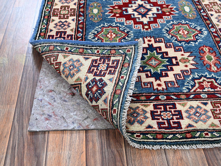 2'8" x 4'1" New Hand Knotted Blue Wool Rectangle Oriental Rug - MOA102401